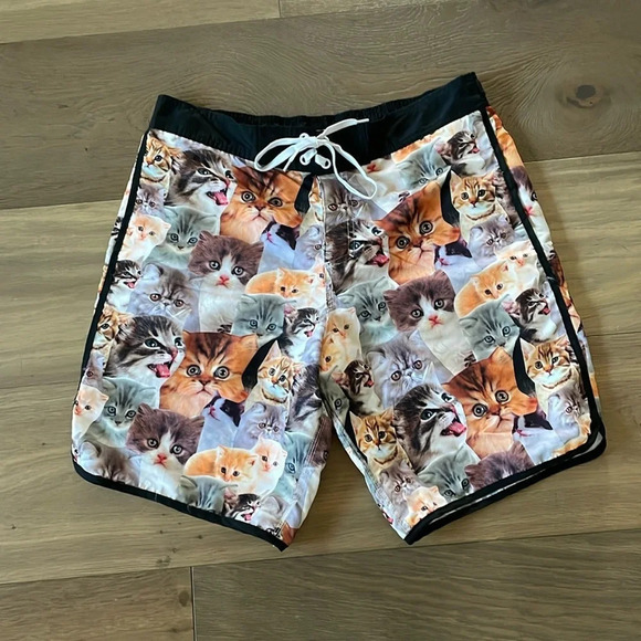 Bioworld Cat Kittens Swim Trunks Board Shorts XL - Picture 3 of 7